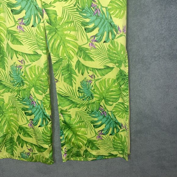Womens Wide Leg Pants 2X Tropical Palm Print Boho Resort Vacation Beach Festival - Picture 7 of 11